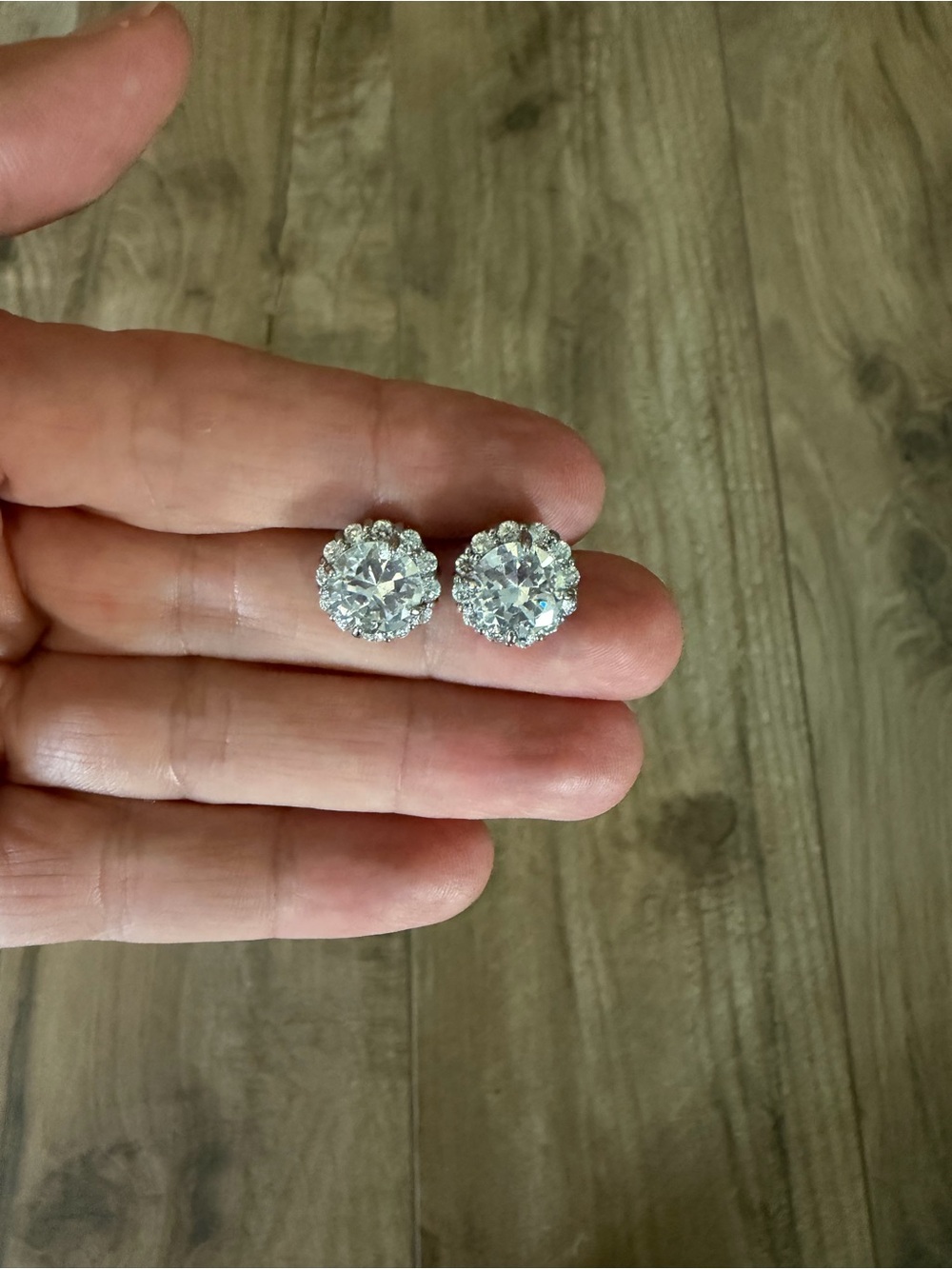 Faux Diamond Stud Earrings
